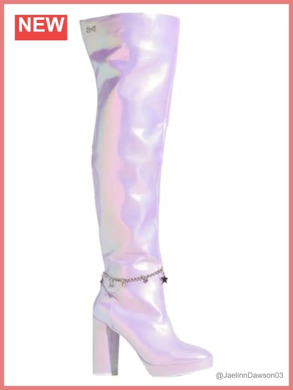 Sparkl Fairy Couture Women's Over The Knee Thigh High Chunky Heel Zip Up Naomi